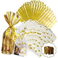 YANSHON Bolsas Regalos Cumpleaños Reutilizable 100pcs Bolsas Caramelos Bolsas Sobres de Comida Bolsas Dulce Bolsa de…